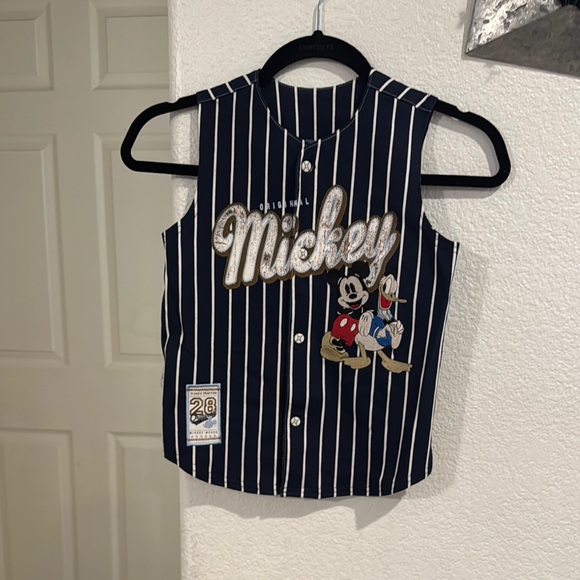 Mickey Mouse Striped Kids Shirt - Blue size 5T - Picture 1 of 3
